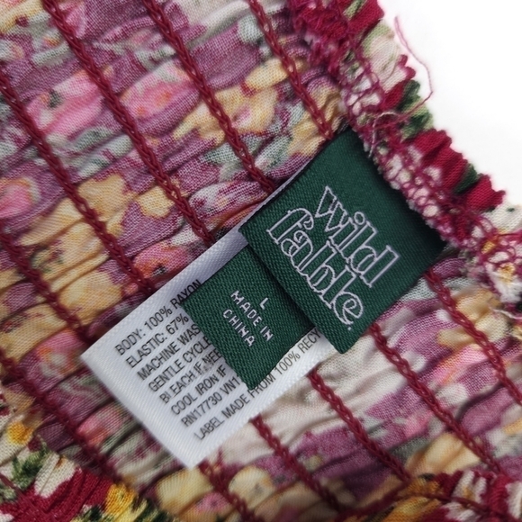 New Wild Fable Blue Rayon Boho Skirt Sz L - Picture 4 of 9